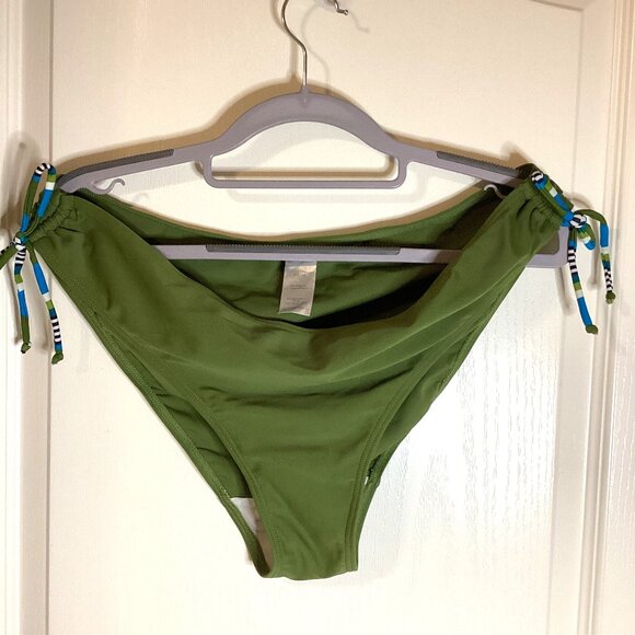 Long Tall Sally Women's 2 Piece Green Striped Swimsuit Size 12 Vacation Holiday - Picture 6 of 11